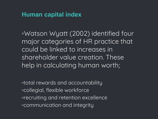 Measuring Human Capital's contribution to Enterprise Goals | PPTX