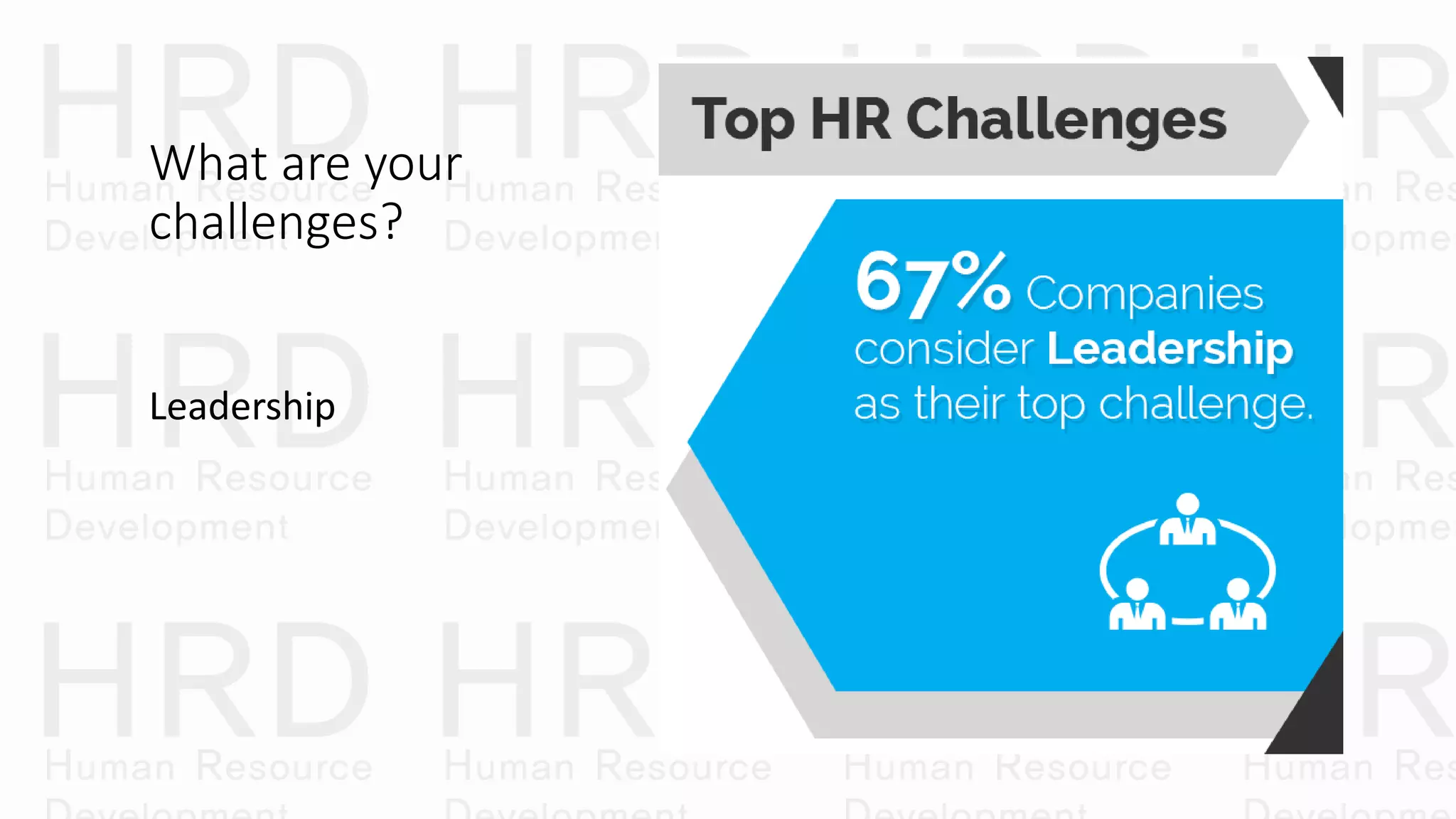 What are your
challenges?
Leadership
 