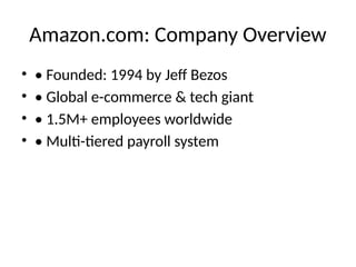 HR Payroll Management Amazon presentation | PPTX