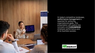 What is Performance Management in Human Resource Management | PPT