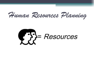 Human Resources Planning
= Resources
 