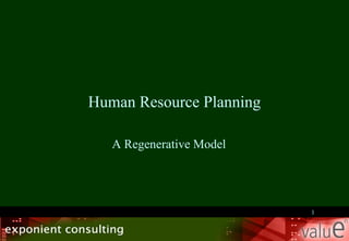 Human Resource Planning

   A Regenerative Model




                          1
 