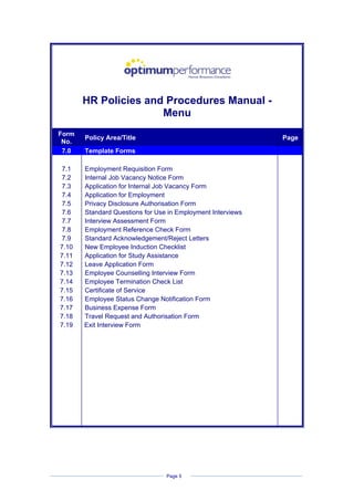 Hr policies and_procedures_manual | PDF