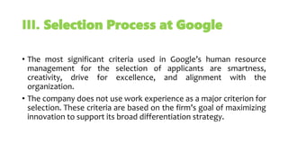 Google Our Process HR policies of Google, Apple and TCS | PPTX