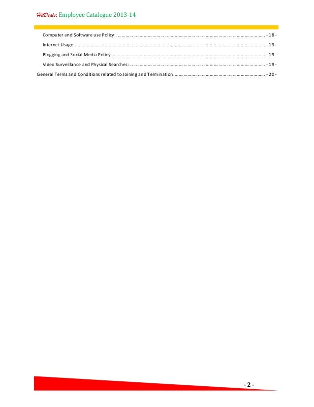 hr policy employee catalogue a template for your company