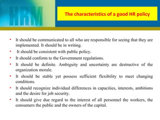 Hrm Policy Example HR policy in HRm at BIM (lecture_03 class) | PPT