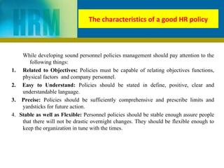 Hrm Policy Example HR policy in HRm at BIM (lecture_03 class) | PPT
