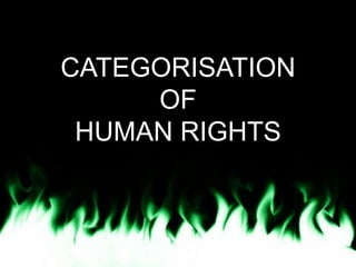 CATEGORISATION 
OF 
HUMAN RIGHTS 
 