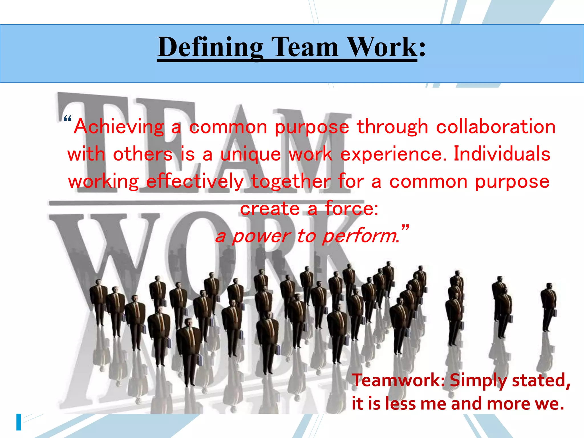 TEAM WORK ( HR TOPICS) | PPTX
