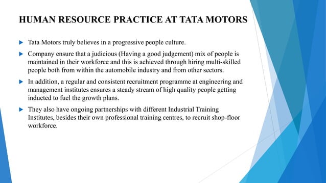 Human Resource Practices TATA MOTORS.pdf | Automotive Industry | Industries