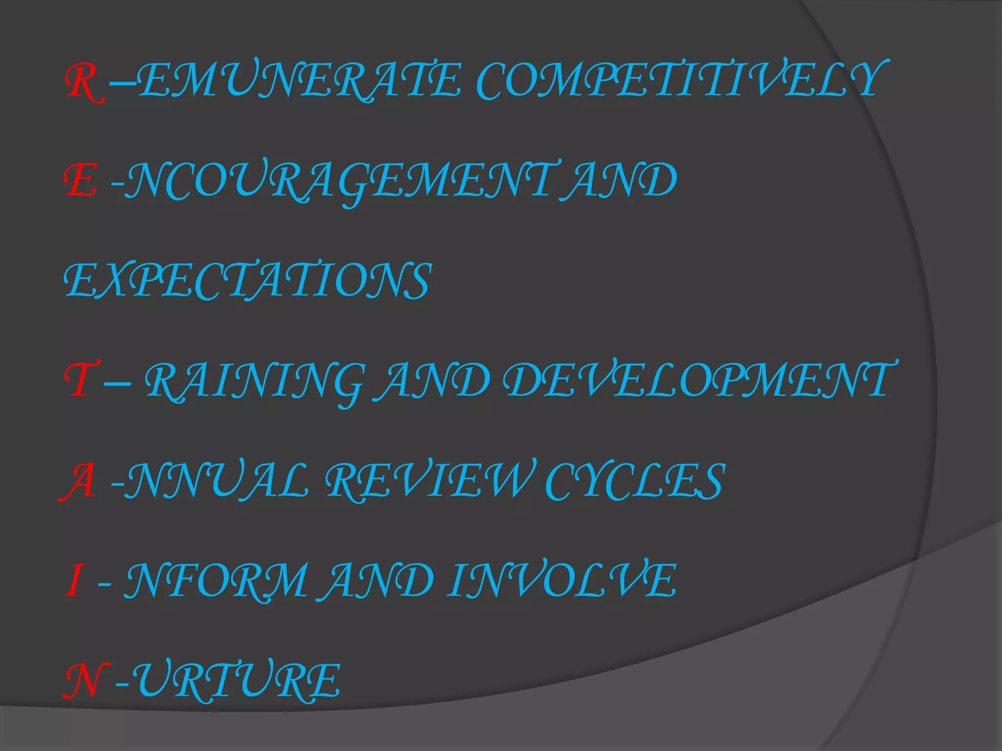 Good working conditions