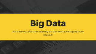 Big Data
We base our decision making on our exclusive big data for
tourism
 