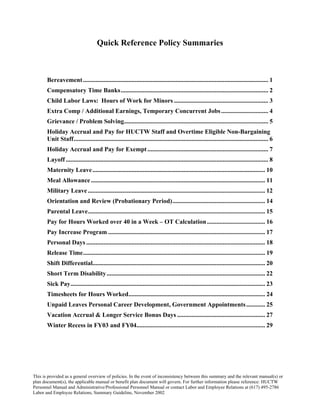 Hrproj Policyquickref 907