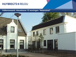 Valkenswaard, nieuwbouw 12 woningen “Notarishof”

Opdrachtgever : CRA Vastgoed B.V. te Eindhoven
Architect

: Margry-Arts Architecten BNA te Valkenswaard

Bouwdirectie &
toezicht
: Niet van toepassing
BVO

: circa 2.000 m2

Aanneemsom

: € 2.500.000,00

Start bouw

: Juli 2008

Oplevering

: November 2009

12 luxe nieuwbouwwoningen rondom het “binnenpleintje” in het
centrum van Valkenswaard.
Twee woningen zijn zo ruim ingedeeld dat ze geschikt zijn als
eengezinswoning of seniorenwoning. Daarnaast zijn er acht vrijstaand
/ geschakelde patiowoningen en twee vrijstaand / geschakelde
woningen gerealiseerd.

 