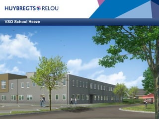 VSO School Heeze

Opdrachtgever : Kempenhaeghe / Berkenschutse
Architect

: Versleeuwen

Bouwdirectie &
toezicht
:
BVO

: Circa 3.100 m 2

Aanneemsom

: € 2.459.900,00

Start bouw

: Juli 2013

Oplevering

: Januari 2014

De school voor Voortgezet Speciaal Onderwijs is een uitbreiding
van de bestaande school “de Berkenschutse”. Zodra de uitbreiding
gereed is verhuizen de leerlingen, die momenteel in units op een
andere locatie onderwijs volgen, naar deze nieuwbouw zodat
nagenoeg alle leerlingen op dezelfde locatie gehuisvest zijn. De
nieuwbouw is voor de bovenbouw van de school.
Het gebouw is flexibel uitgevoerd. Dit houdt in dat het gebouw of de gebruikte materialen over een x aantal jaren kan worden herbestemd en ingezet
voor andere doeleinden naar wens van de opdrachtgever.
De afwerking en kleurstellingen van het gebouw worden samen met de opdrachtgever goed en nauwkeurig afgestemd. Tevens zijn er diverse momenten
tijdens de bouw waarbij medewerkers en leerlingen van de school worden betrokken zodat het “hun” school wordt.

 