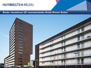 Breda, nieuwbouw 281 wooneenheden Breda Binnen Buiten

Opdrachtgever : Laurentius Wonen te Breda
Architect

: Havermans Hielkema Architecten te Breda

Bouwdirectie &
toezicht
: Conforum Bouwconsult
BVO

: 40.600 m2

Aanneemsom

: € 38.940.000,00

Start bouw

: September 2009

Oplevering

: Oktober 2011

Drie bijzondere appartementgebouwen in een groot park, dichtbij
het centrum van Breda.
Hier zijn 270 mooie én ruime koop- en huurwooneenheden
gerealiseerd.
Buitenzijde: tijdloze, strakke architectuur met veel ruimte eromheen, stijlvolle lichtgrijze gevelkleur, fraai vormgegeven, park op het zuiden, auto’s uit het
zicht met ruime, lichte en goed verzorgde algemene ruimtes en liften in alle gebouwen.
Binnenzijde: gemiddeld woonoppervlak van circa 100 m², gemakkelijk in te delen woonkamer, ruime balkons op het zuiden, geschikt voor minder validen
en hoge kwaliteit in afwerking.

 