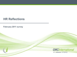 HR Reflections February 2011 survey 