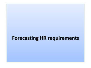 Forecasting HR requirements
 