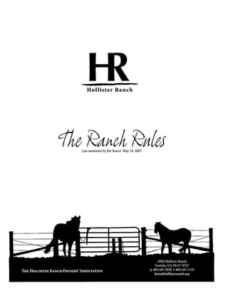Hollister Ranch - The Ranch Rules