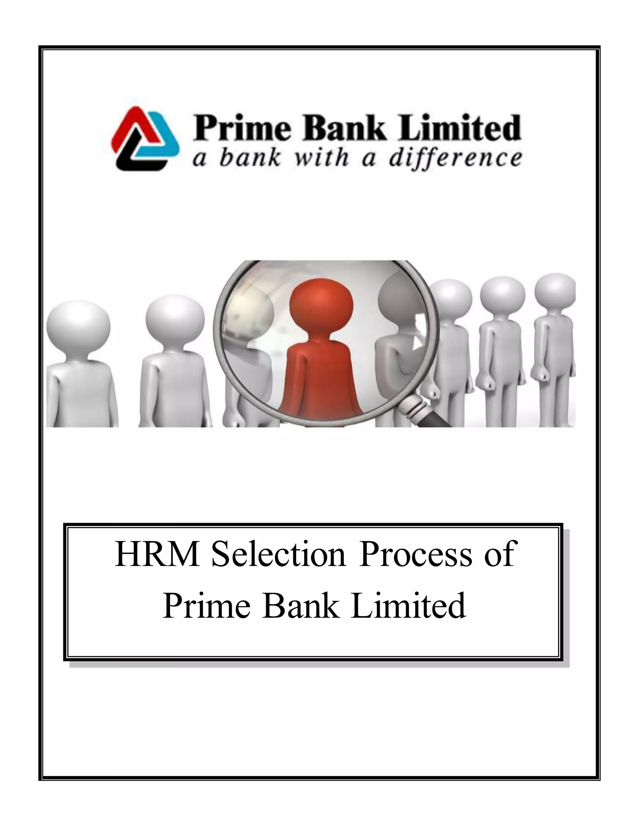 HR selection process of prime Bank Bangladesh | DOCX