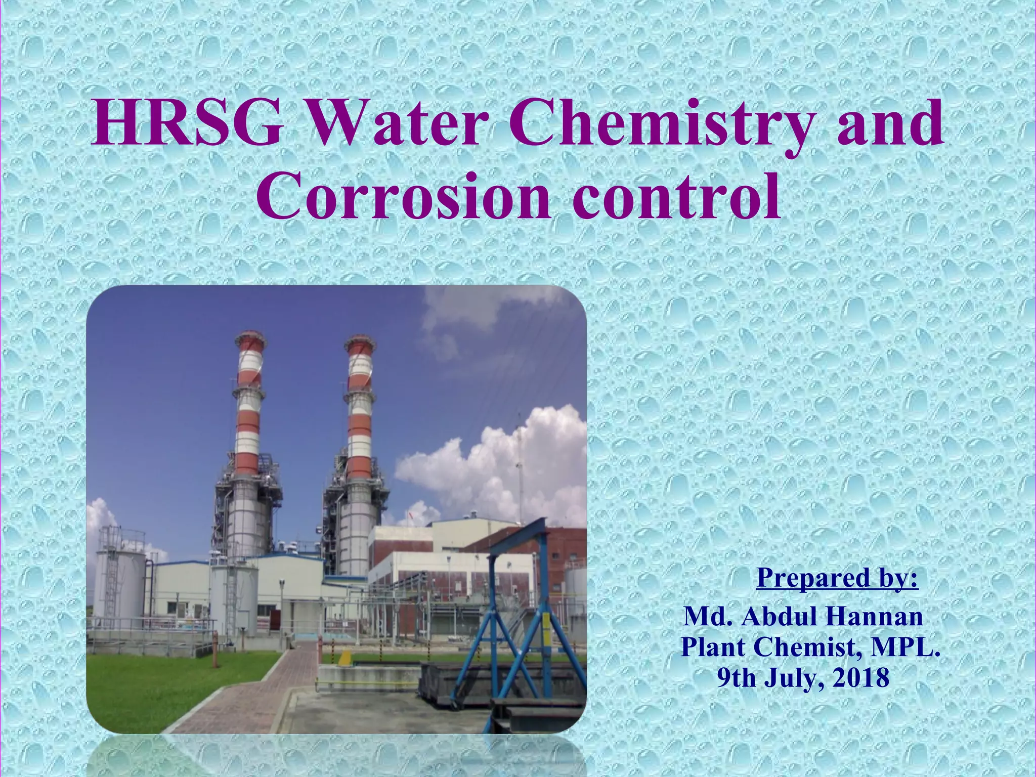 HRSG water chemistry & corrosion control PPT
