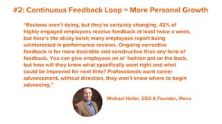 Generic Slide
sdfsf
“Reviews aren’t dying, but they’re certainly changing. 43% of
highly engaged employees receive feedbac...