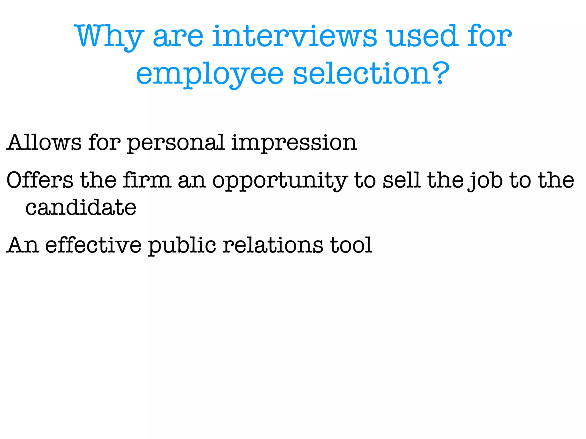 The interview process (4 stages) 