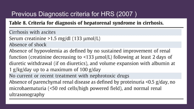 Update on Hepatorenal syndrome | PPT