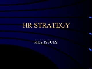 HR STRATEGY

  KEY ISSUES
 