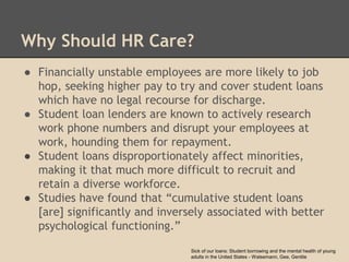 HR: Student Loan Repayment as Compensation