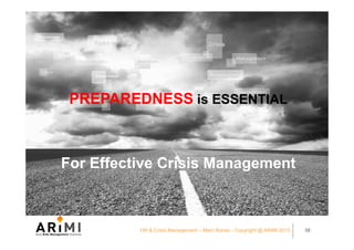 HR summit 2013 - Role of HR in Crisis Management & Organizational Sustainability