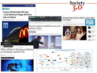 COMPUTERS  ARTIFICIAL INTELLIGENCE  ROBOTS  JOBS?
Former McDonalds CEO Says
a $15 Minimum Wage Will Give
Jobs to Robots
 