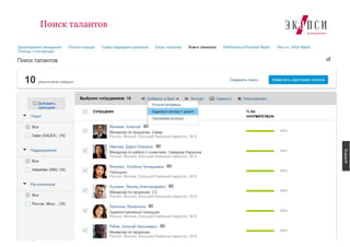 26
Поиск талантов
Разработано «ЭКОПСИ Консалтинг»
 