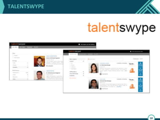 Look at TalentSwype. Staffing firms can
automatically share their excess inventory
(candidates coming off billing) into a private
marketplace which can be used by salespeople
as a tool to engage new clients or existing
ones. Eventually the sales person can be
disintermediated completely. The old models
are too restrictive, business economics are
driving the need for change in work
arrangements, and these technologies will
enable that change.
 