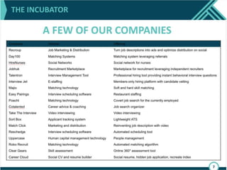 And we run an incubator where we help
companies find product market fit.
 