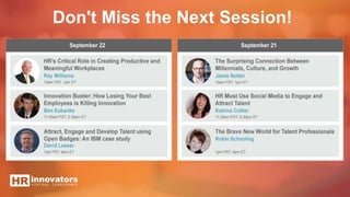 Don't Miss the Next Session!
 