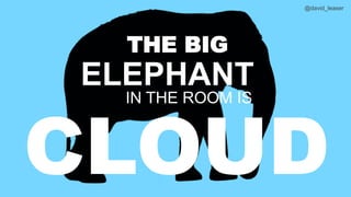 @david_leaser
THE BIG
ELEPHANT
IN THE ROOM IS
 
