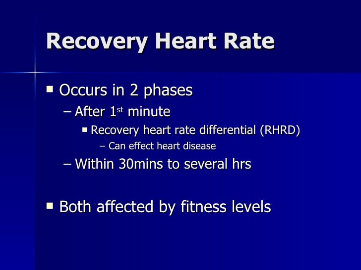 Two Minute Heart Rate Recovery Chart