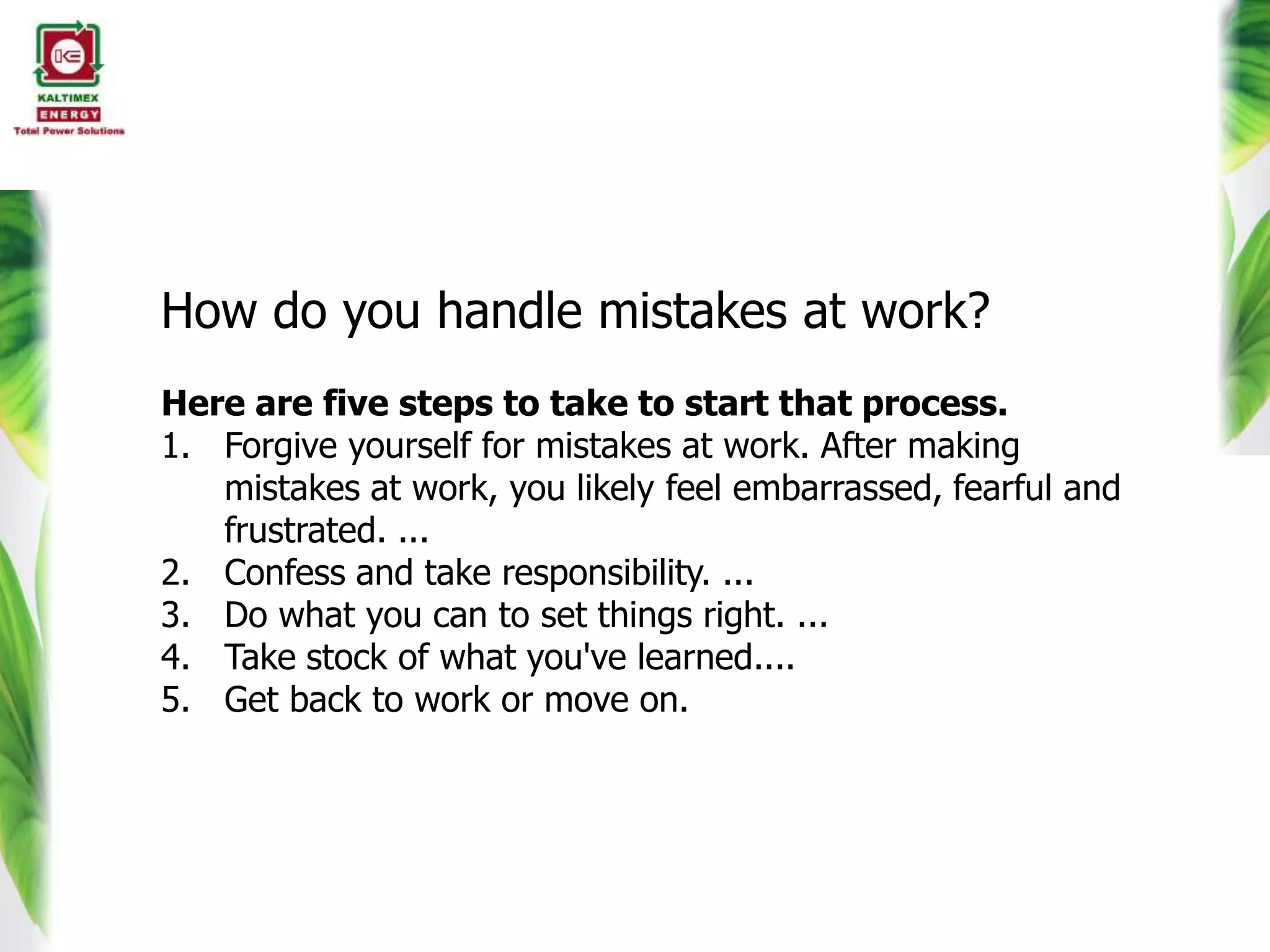 Training on Learning from Mistakes | PPTX