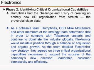  Phase 2: Identifying Critical Organizational Capabilities
 Humphries had the challenge and luxury of creating an
entire...