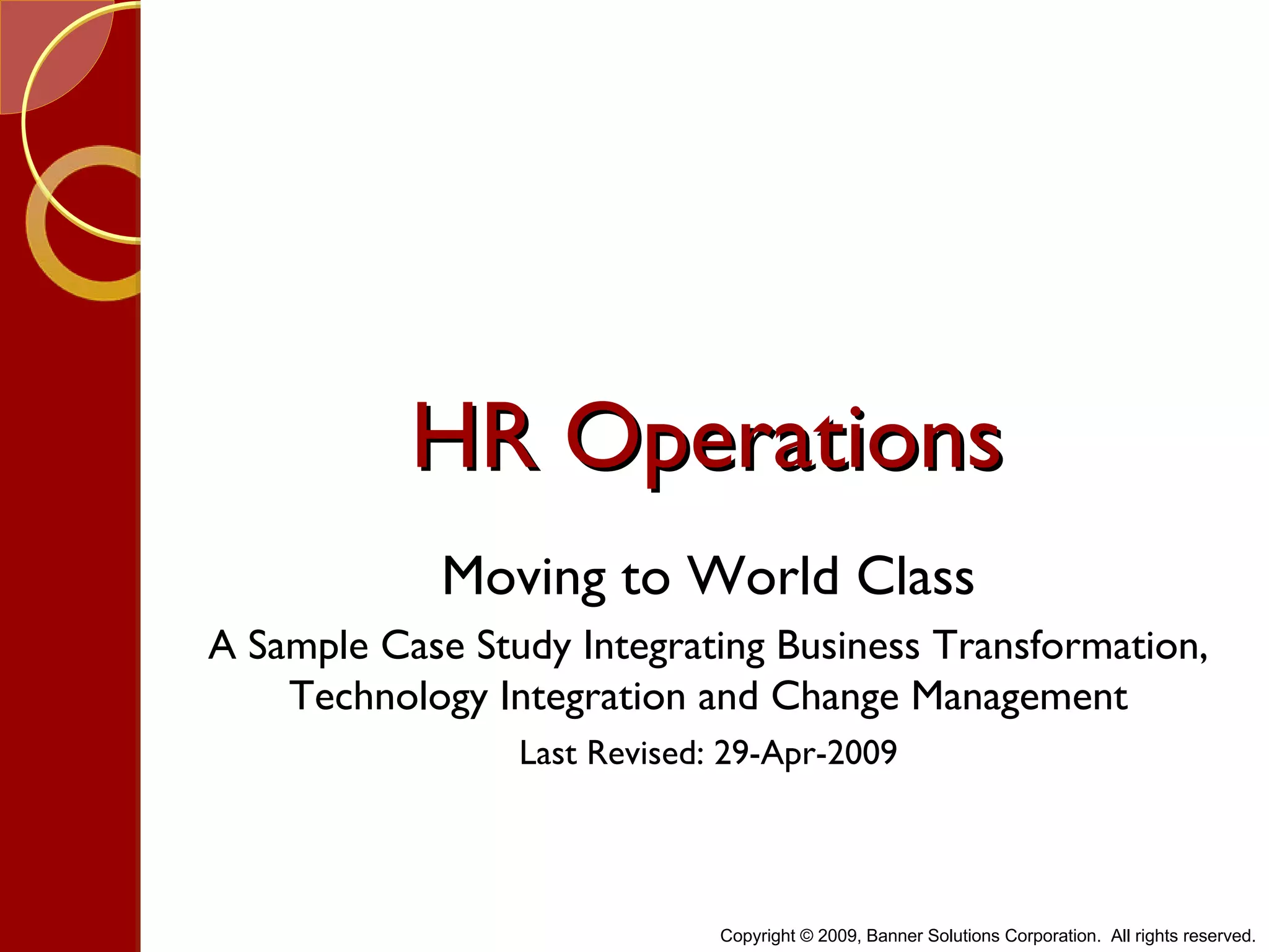 Hr Transformation Overview