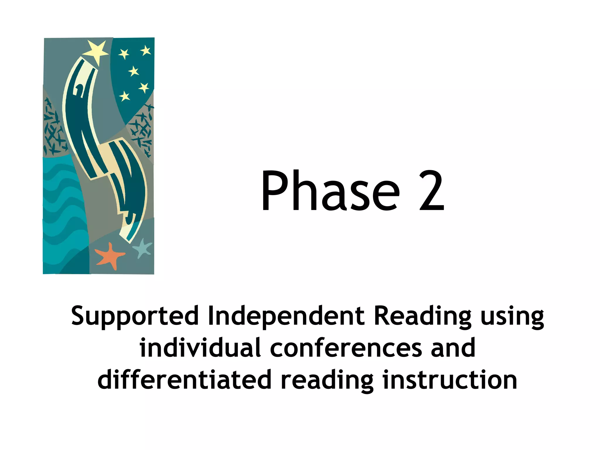 Phase 2 Supported Independent Reading using individual conferences and differentiated reading instruction 
