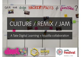 CULTURE / REMIX / JAM
Developed by Luca Damiani + Kat Braybrooke
A Tate Digital Learning Project
 