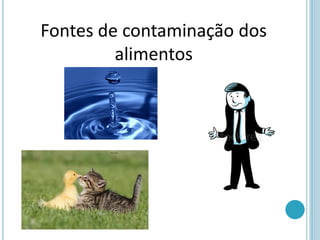 Fontes de contaminação dos
alimentos
 