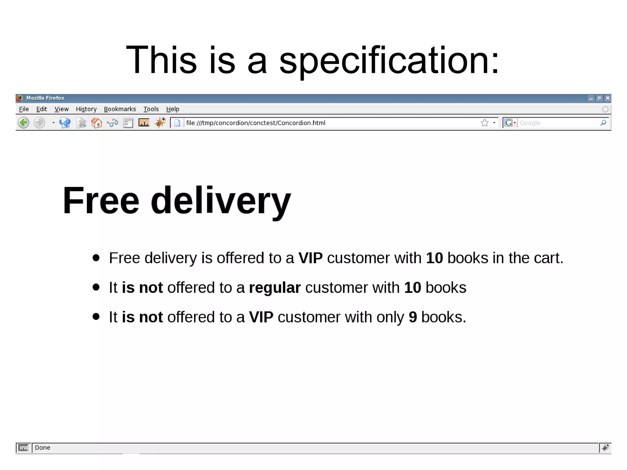 This is a specification: 