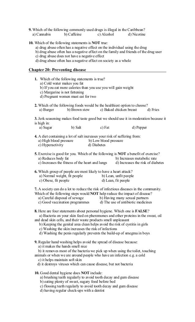 HSB Multiplechoice Questions (CSEC 2016) HSB Multiplechoice Questions (CSEC 2016)