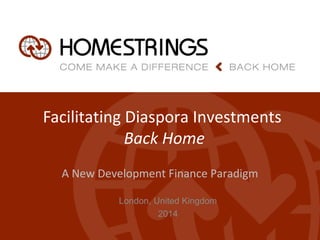 Facilitating Diaspora Investments
Back Home
A New Development Finance Paradigm
London, United Kingdom
2014
 