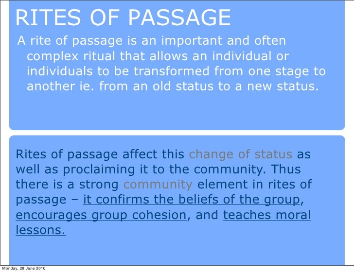 rite of passage essay