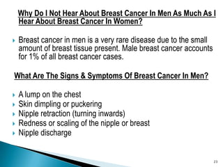  <br />Why Do I Not Hear About Breast Cancer In Men As Much As I Hear About Breast Cancer In Women?<br />Breast cancer in ...