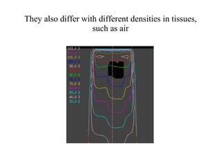 They also differ with different densities in tissues, such as air 